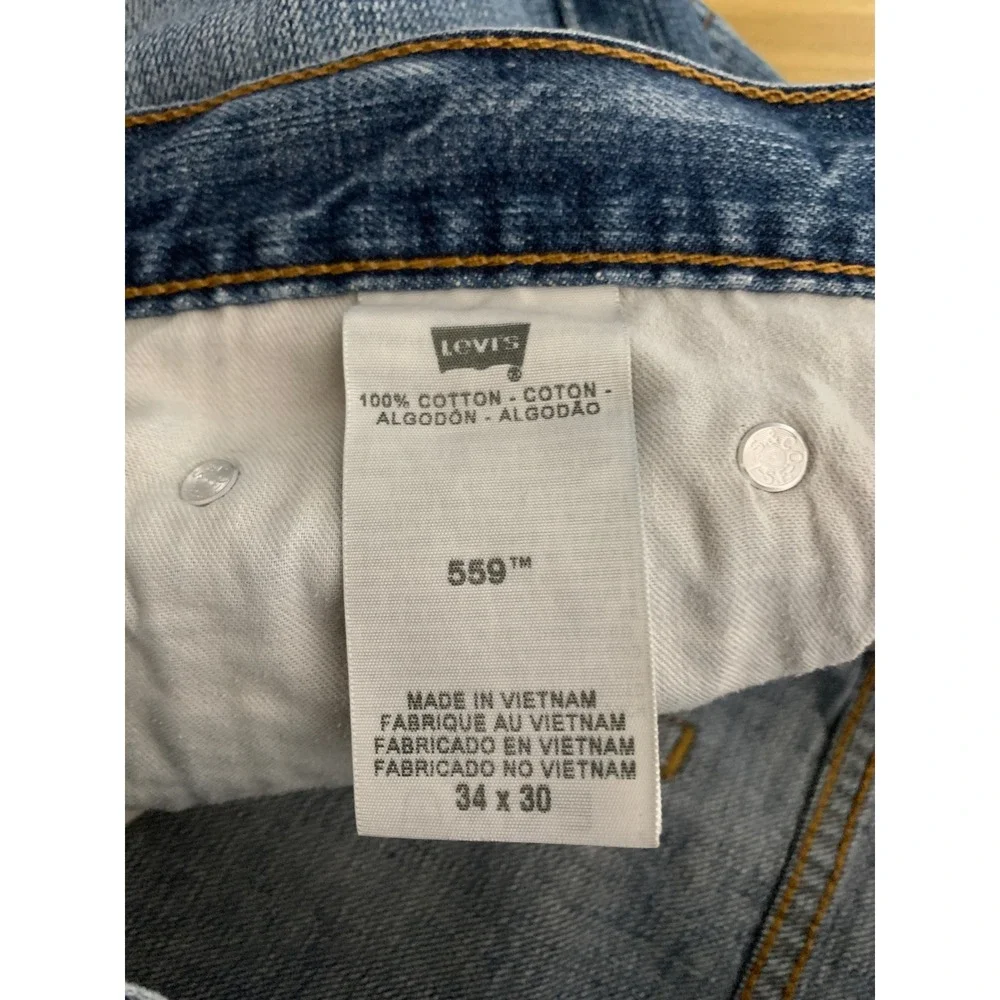 Vintage Levis 559 Jeans Mens 34x30 Blue Relaxed Straight Fade Y2K Denim Pants